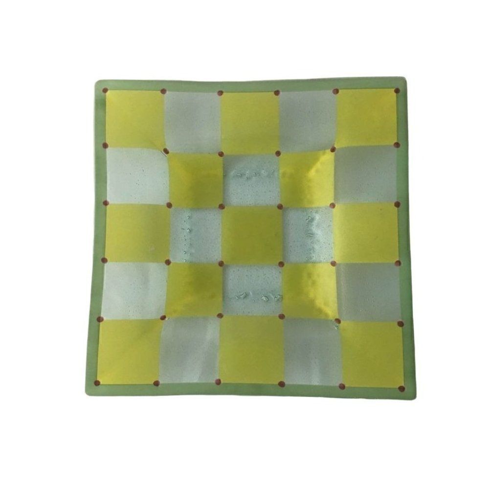 Square decorative dish yellow